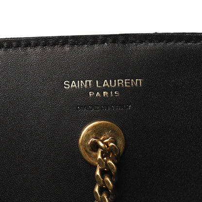 Saint Laurent Smooth Calfskin Maxi Trapezoid Shopping Tote Black 4 of 7