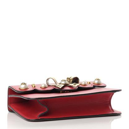 Gucci Calfskin Peony Small Chain Shoulder Bag Hibiscus Red 4 of 10