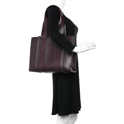 Chloe Calfskin Medium Woody Tote Deep Violine 2 of 10