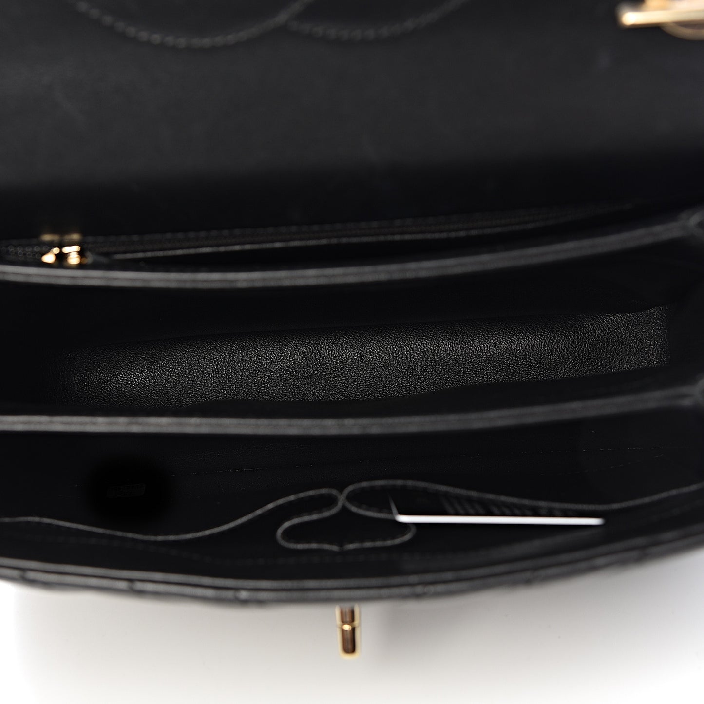 Lambskin Chevron Quilted Small Trendy CC Dual Handle Flap Bag Black