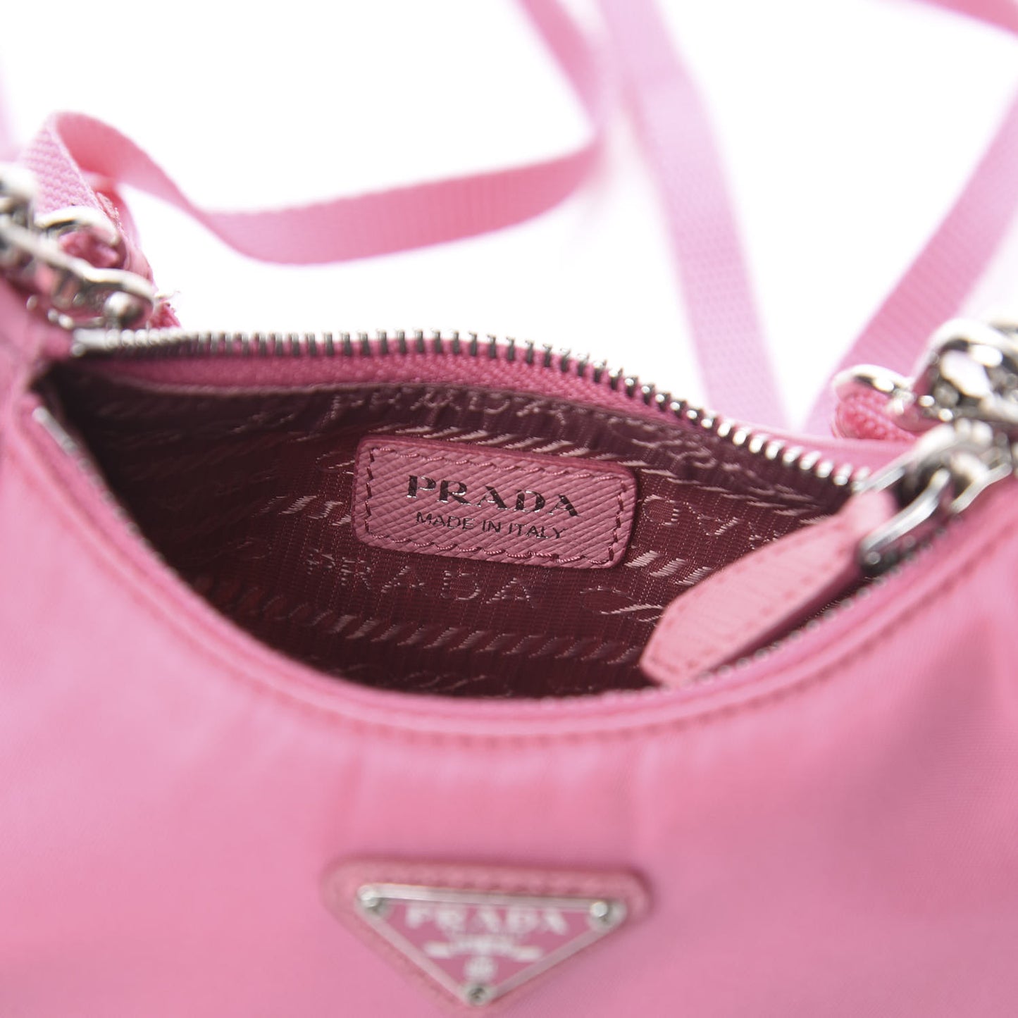 Tessuto Nylon Saffiano Mini Re-Edition 2000 Shoulder Bag Begonia