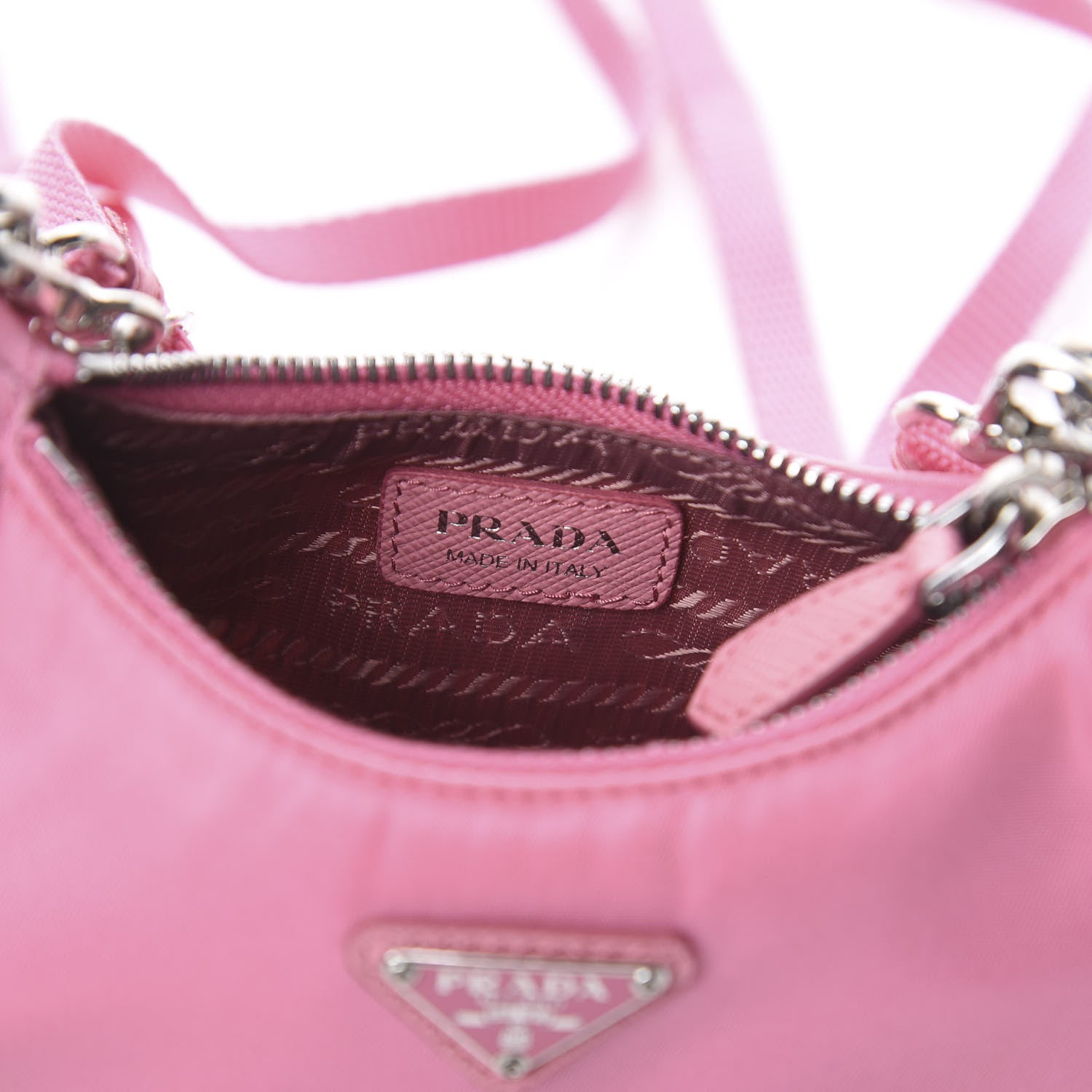 Prada Tessuto Nylon Saffiano Mini Re-Edition 2000 Shoulder Bag Begonia 5 of 7