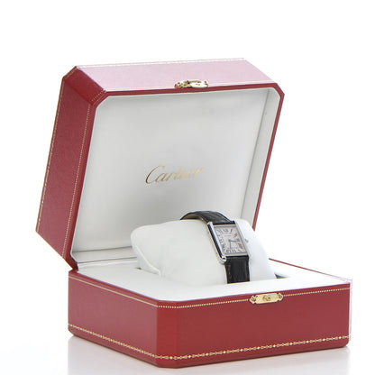 Cartier Stainless Steel Alligator 24mm Tank Solo Quartz Watch 10 of 10