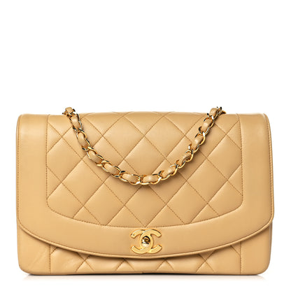 Chanel Lambskin Quilted Medium Single Flap Beige 1 of 8