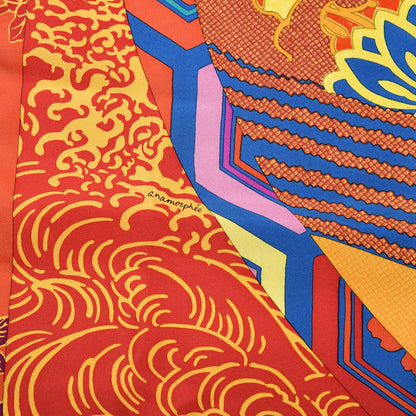 Hermes Silk Ex Libris En Monogram Kimonos Scarf 90 6 of 6