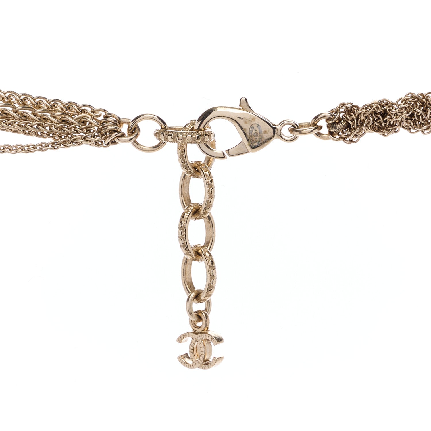 Chanel Pearl Chain CC Long Multistrand Necklace Gold 3 of 3