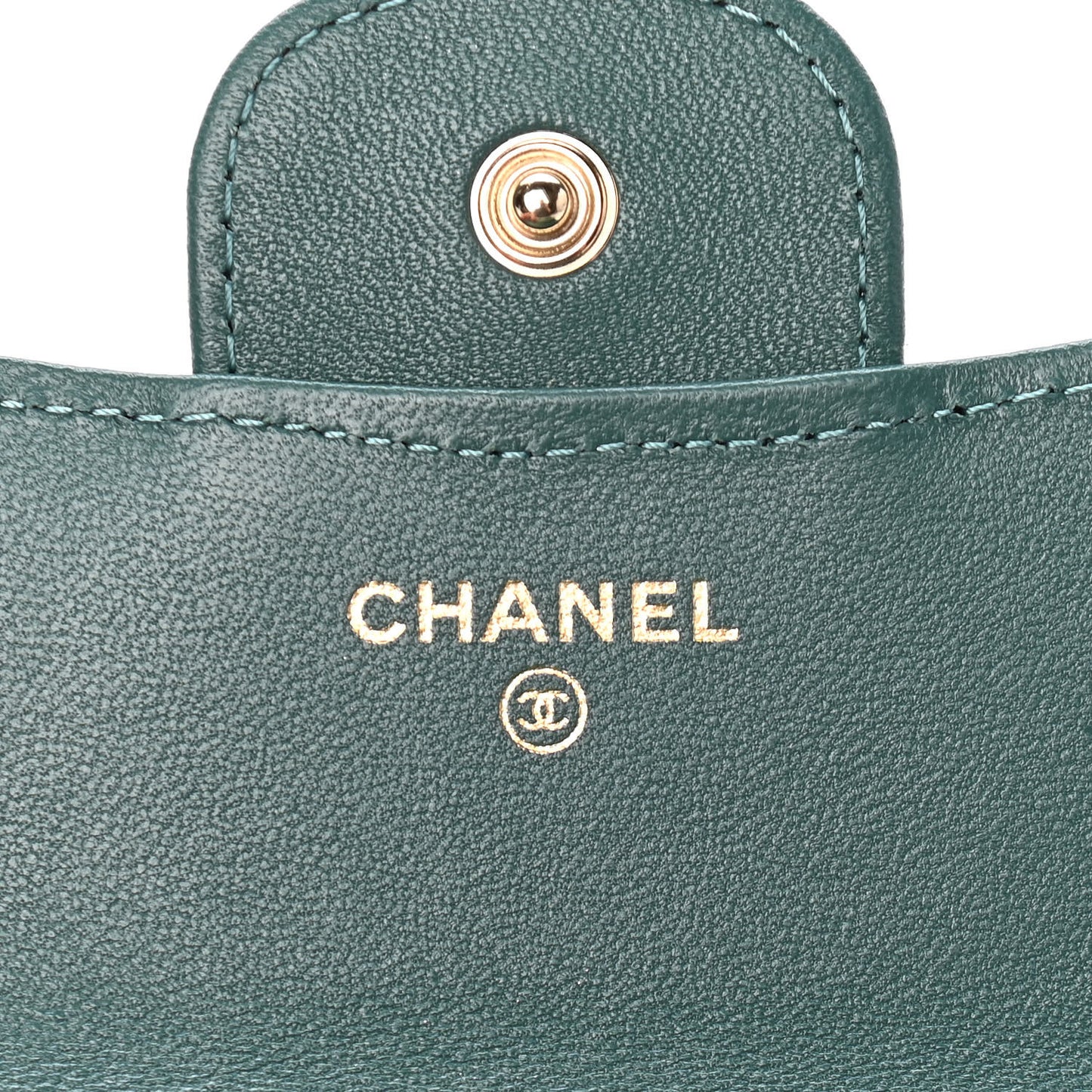 Lambskin Quilted Top Handle Flap Coin Purse With Chain Green