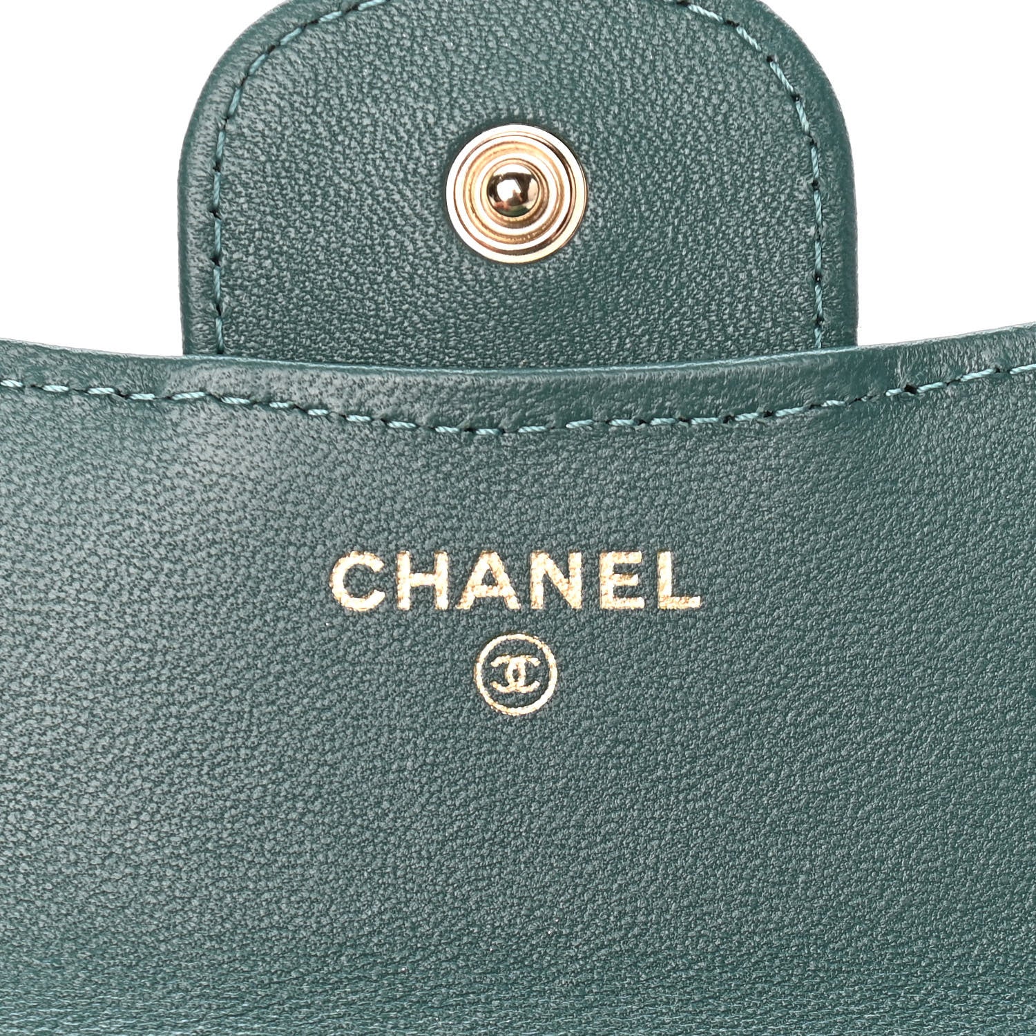 Chanel Lambskin Quilted Top Handle Flap Coin Purse With Chain Green 6 of 11