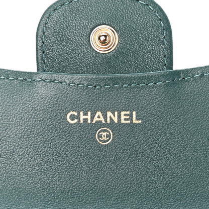Chanel Lambskin Quilted Top Handle Flap Coin Purse With Chain Green 6 of 11