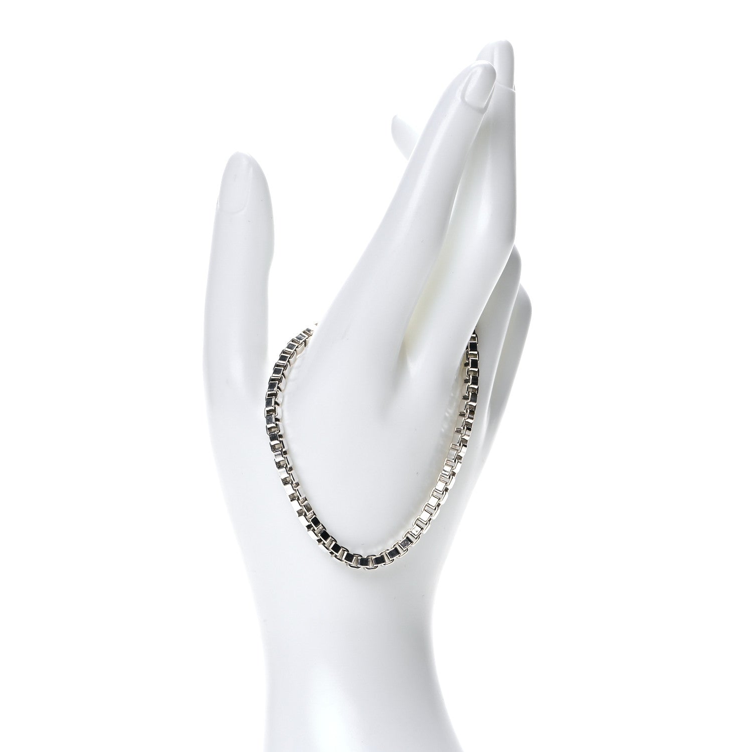 Tiffany Sterling Silver 4mm Venetian Link Bracelet 2 of 7