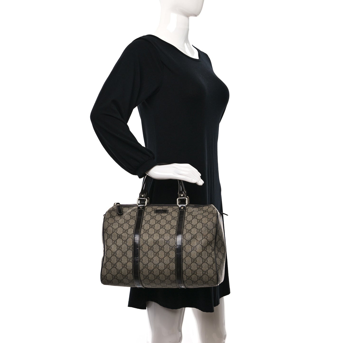 GG Plus Monogram Medium Joy Boston Dark Brown