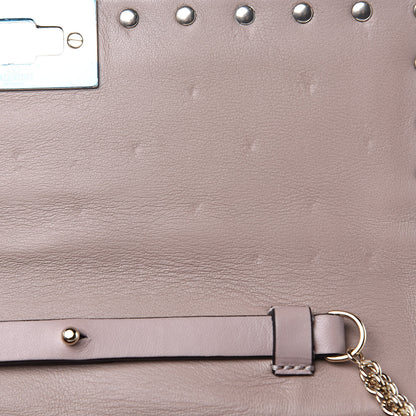 Valentino Garavani Lambskin Rockstud Spike Wallet on Chain Poudre 9 of 10