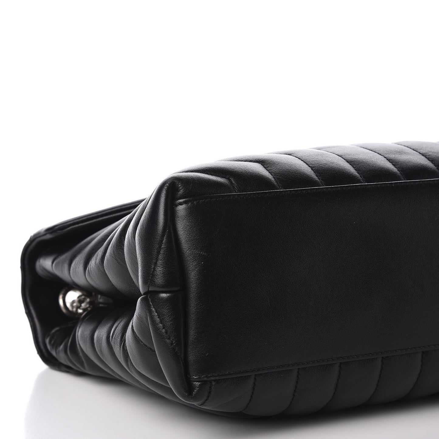 Calfskin Y Quilted Monogram Medium Loulou Chain Satchel Black