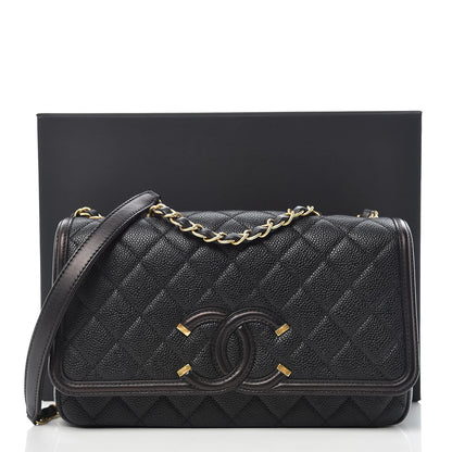 Chanel Caviar Quilted Medium CC Filigree Flap Black 10 of 10