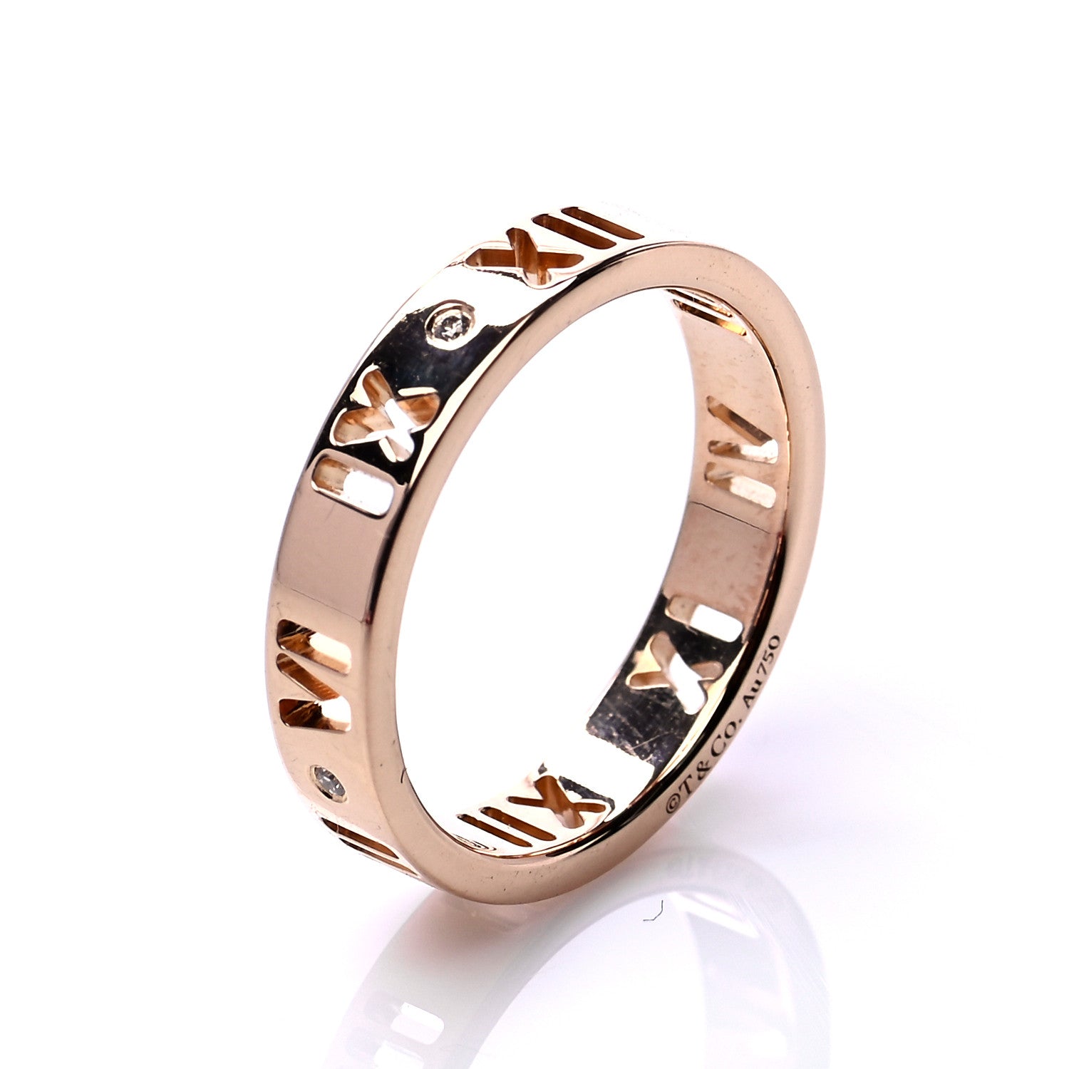 Tiffany 18K Rose Gold Diamond Atlas Pierced Ring 48 4.5 4 of 6