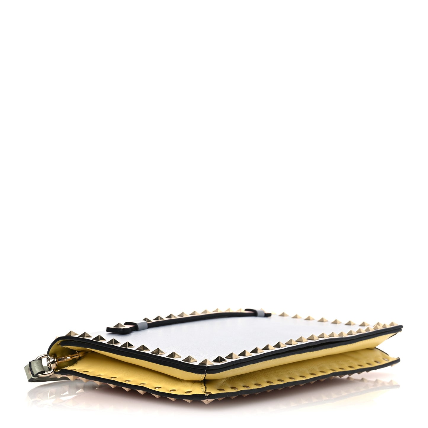 Nappa Watercolor Rockstud Wristlet Clutch Rose Green Yellow Sky
