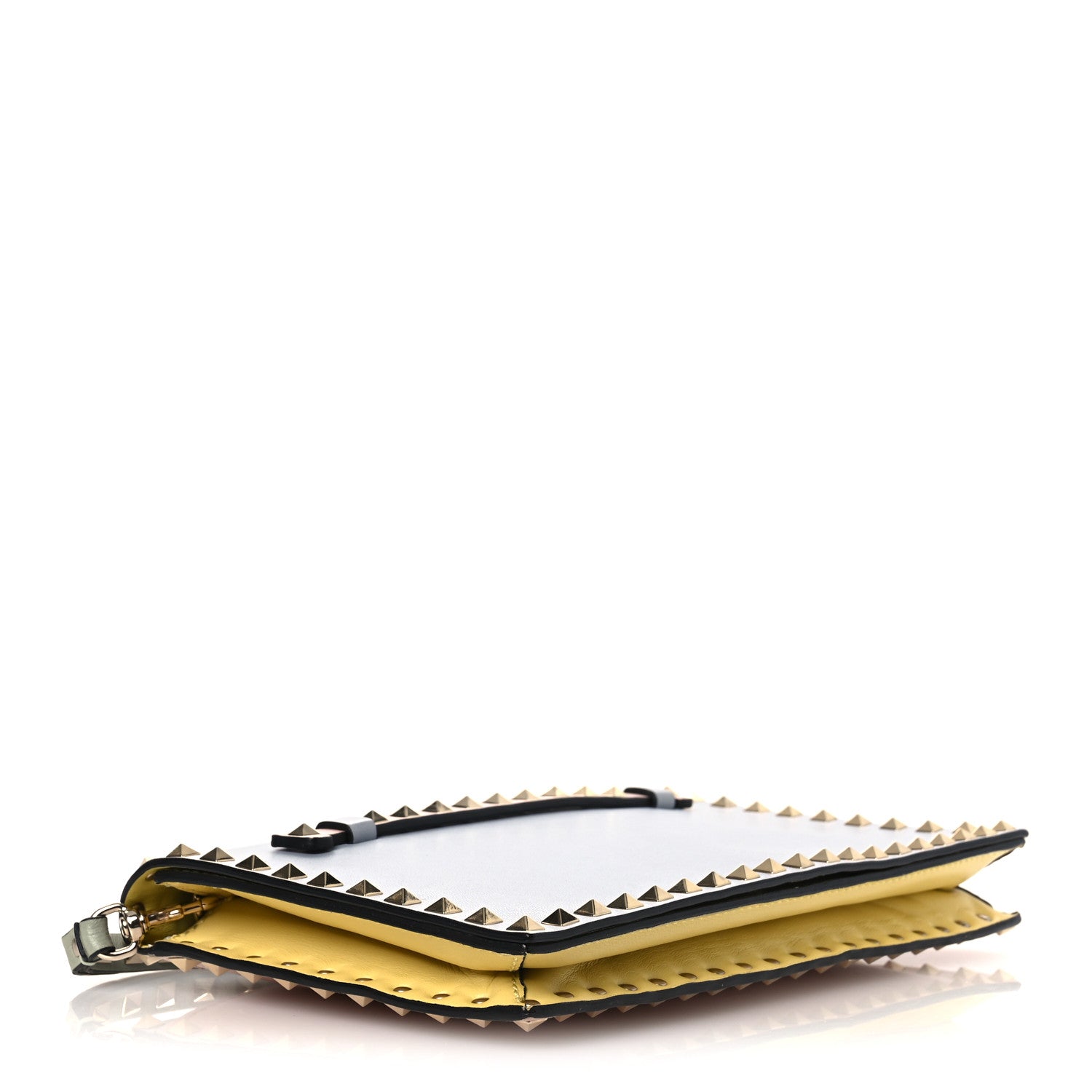 Valentino Garavani Nappa Watercolor Rockstud Wristlet Clutch Rose Green Yellow Sky 4 of 11