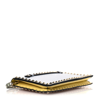 Valentino Garavani Nappa Watercolor Rockstud Wristlet Clutch Rose Green Yellow Sky 4 of 11