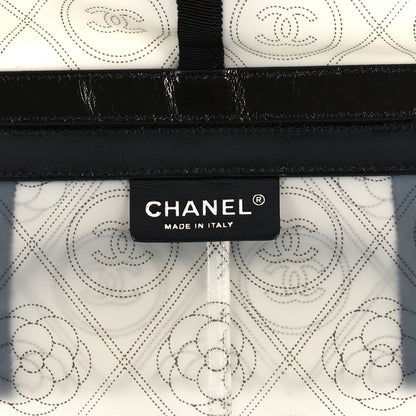 Chanel PVC Calfskin Coco Bag Raincoat White Black 4 of 5