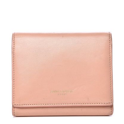 Saint Laurent Calfskin Trifold Wallet Pale Pink 1 of 11
