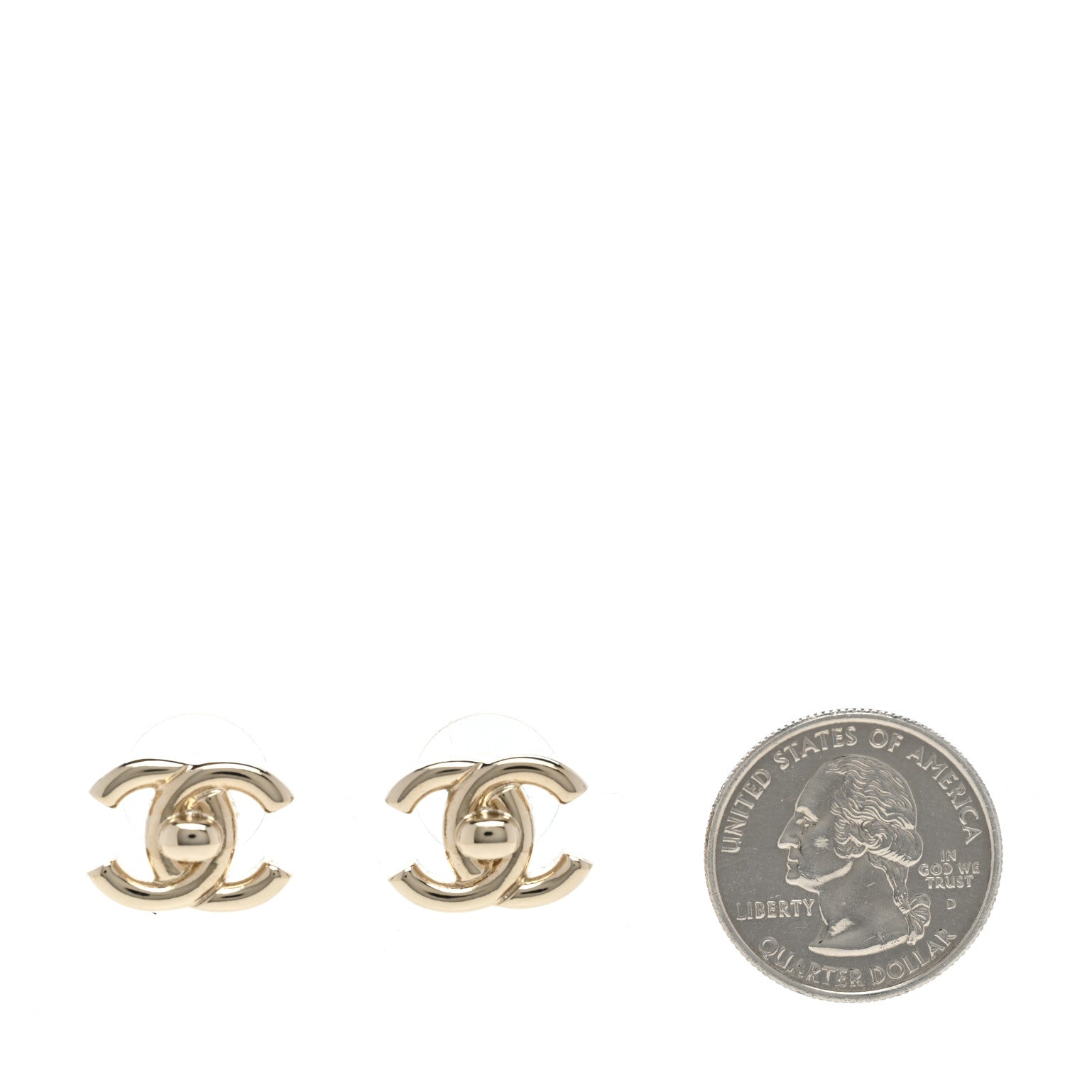 Chanel Metal CC Turnlock Earrings Gold 2 of 5