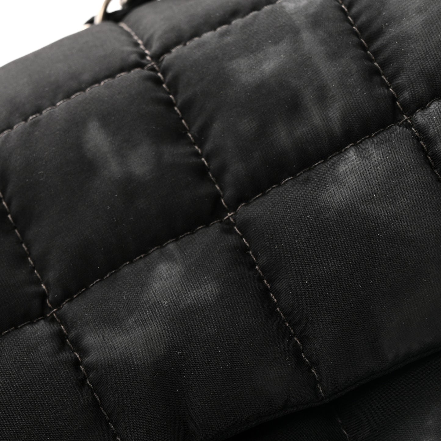 Nylon Square Quilted Flap Black