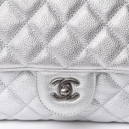Chanel Metallic Calfskin Quilted Medium Casual Rock Flap Silver 10 of 11