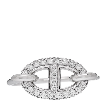 Hermes 18K White Gold Diamond New Farandole Ring 53 6.25 1 of 5