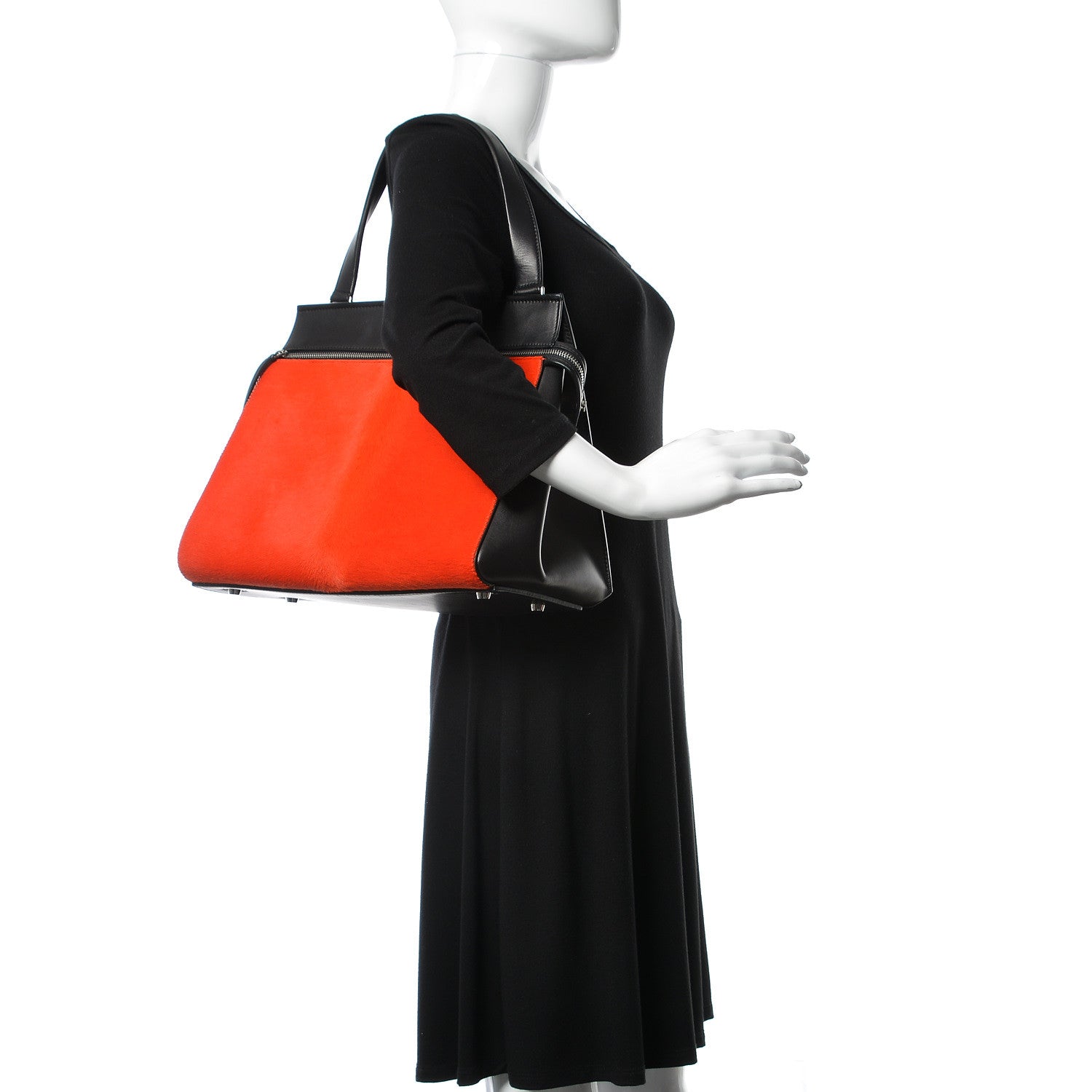 Celine Pony Hair Medium Edge Shoulder Bag Vermillion 2 of 13