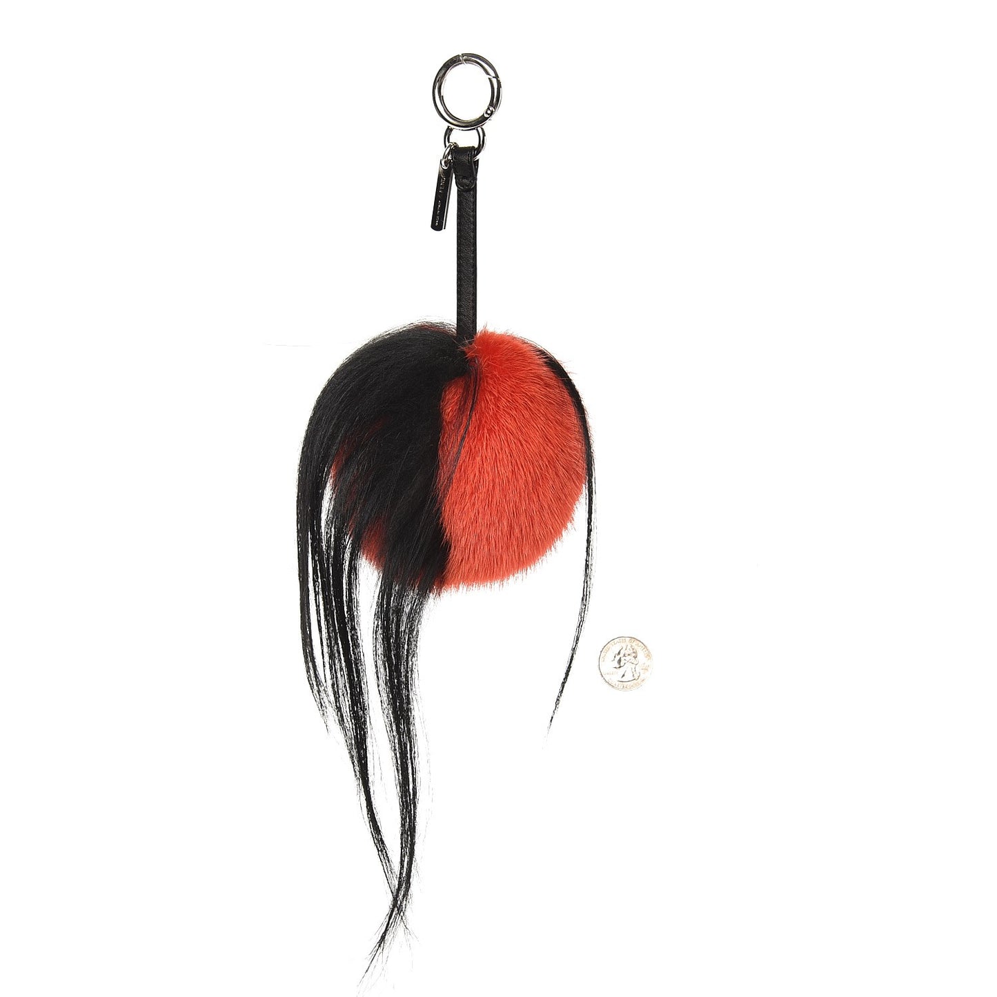 Mink Goat Fur QuTweet Funkyfur Bag Bug Charm Red