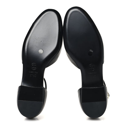 Chanel Lambskin Patent Calfskin Cap Toe Camellia Mary Jane Flats 37.5 Black 6 of 8