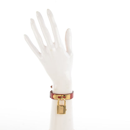 Hermes Stainless Steel Courchevel 20mm Kelly Cadena Quartz Watch Rouge 2 of 13