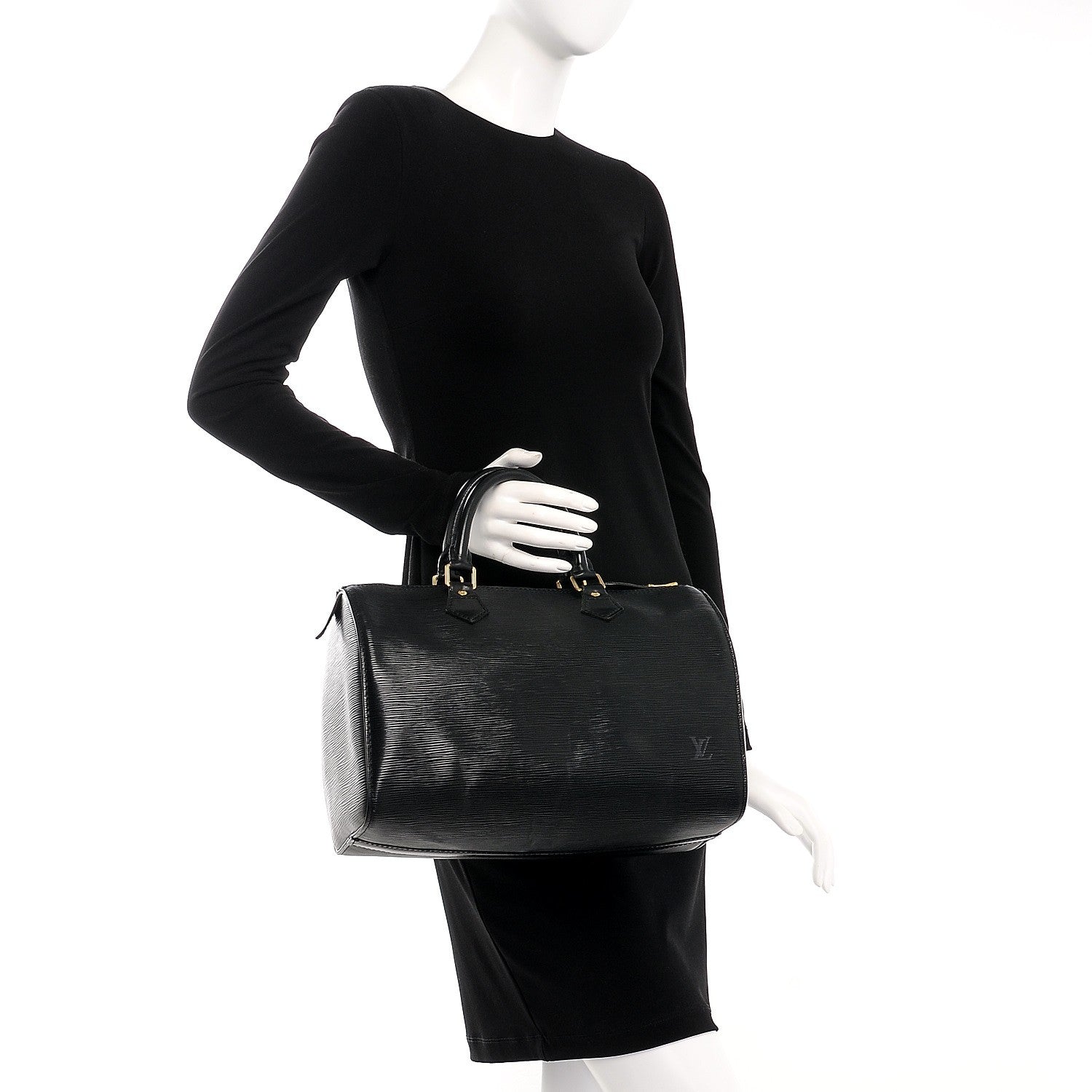 Louis Vuitton Epi Speedy 30 Black 2 of 8