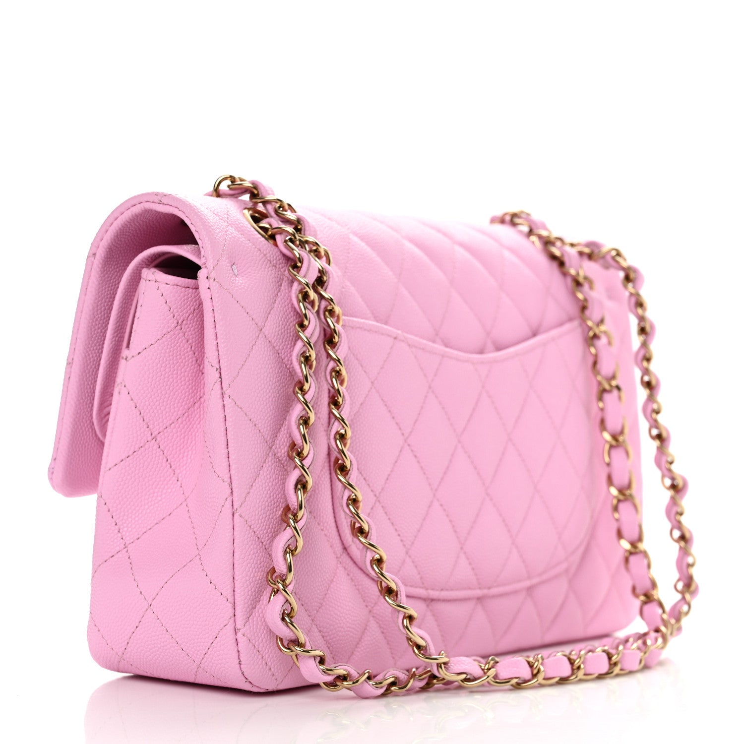 Chanel Caviar Quilted Medium Double Flap Pink 3 of 10