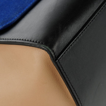 Celine Smooth Calfskin Suede Medium Tri-Color Trapeze Royal Blue 10 of 10