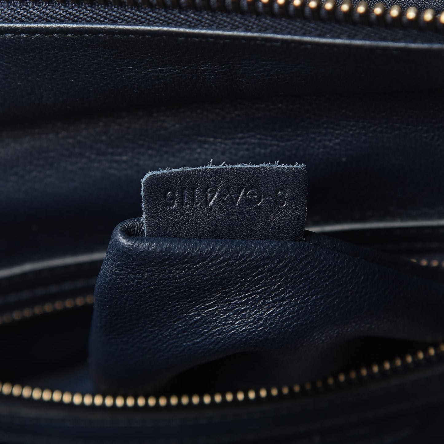 Smooth Calfskin Striped Canvas Micro Luggage Navy Blue