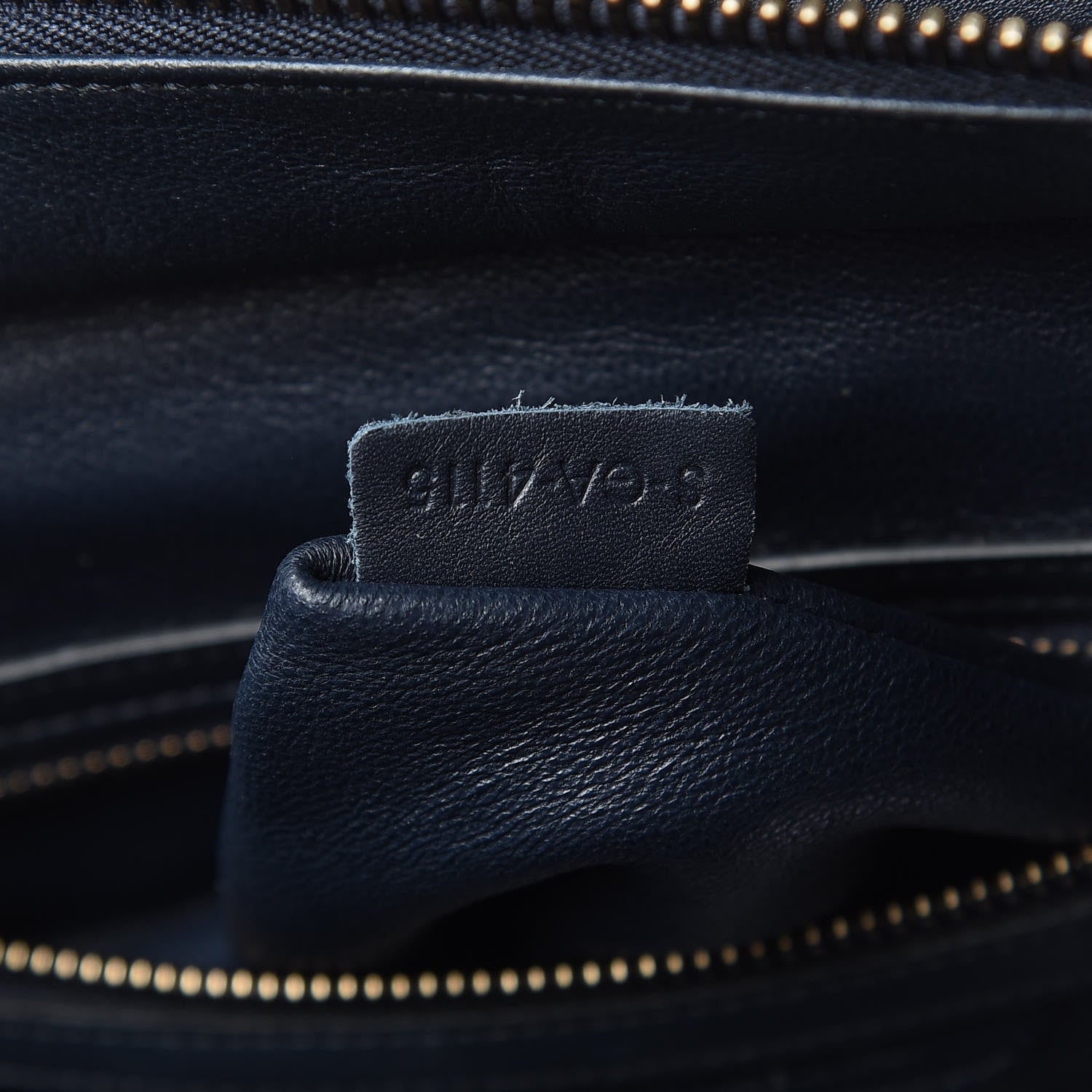 Celine Smooth Calfskin Striped Canvas Micro Luggage Navy Blue 6 of 17