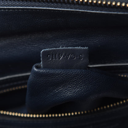Celine Smooth Calfskin Striped Canvas Micro Luggage Navy Blue 6 of 17