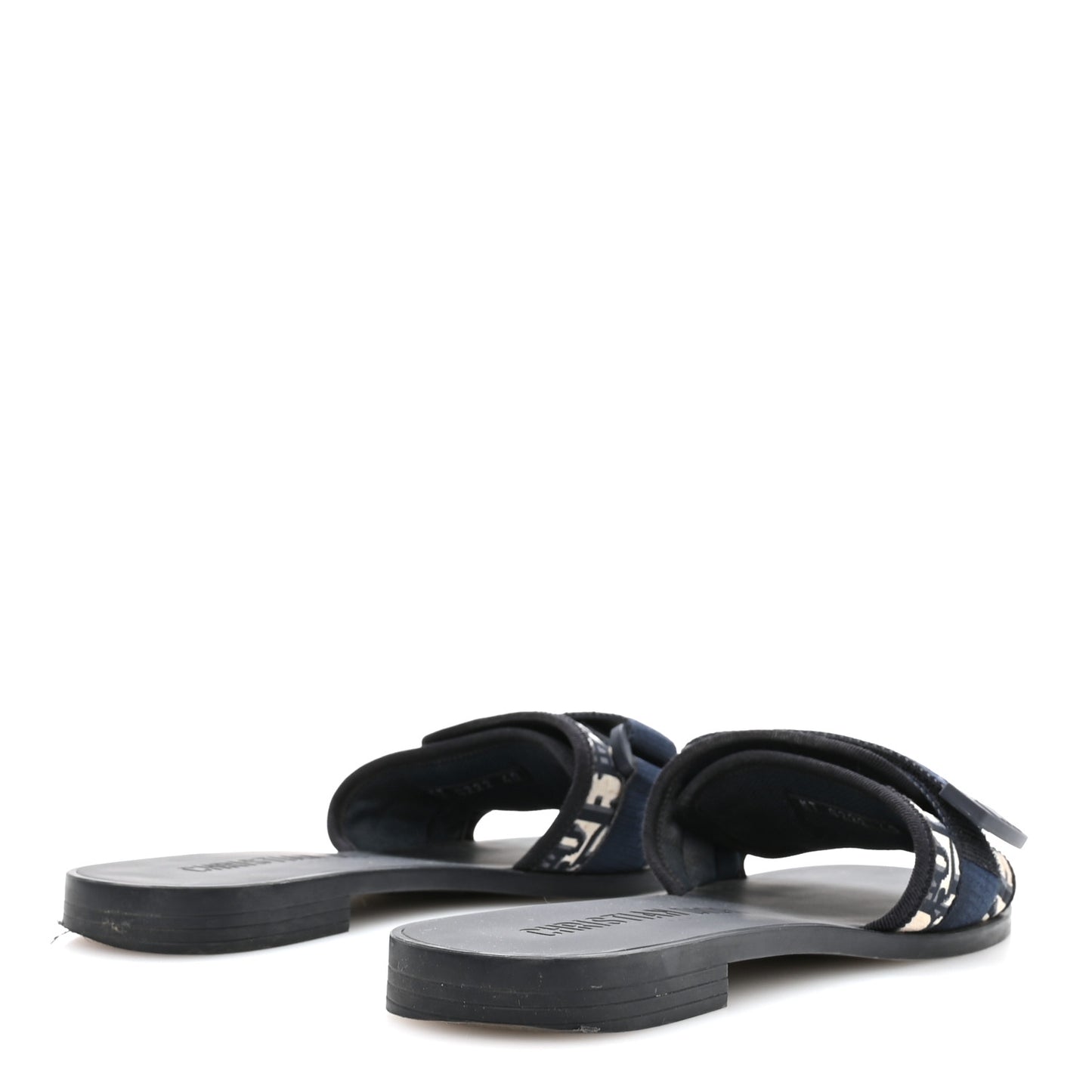 Nylon Oblique Dio(r)evolution Slide Sandals 40 Deep Blue