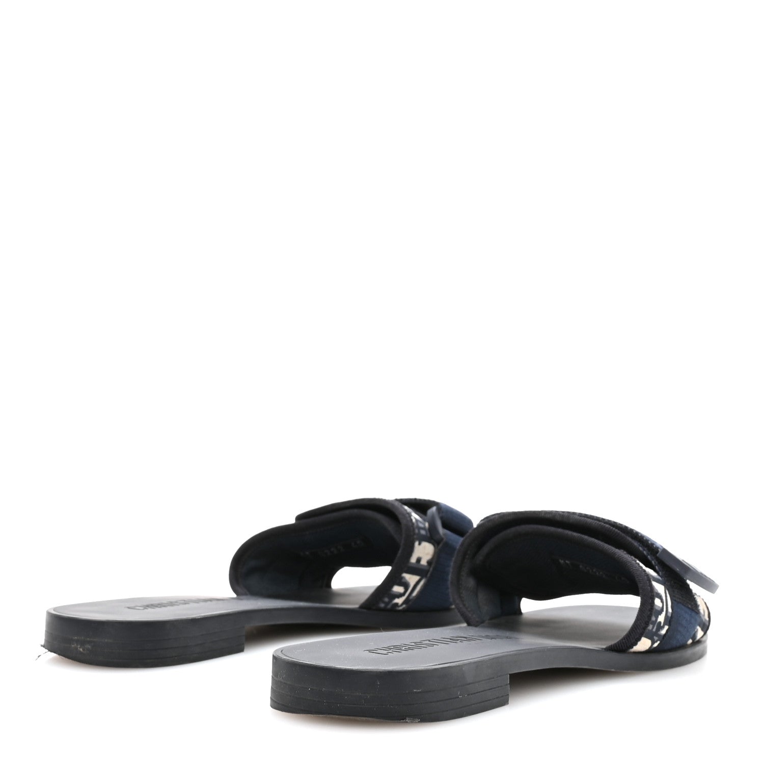 Christian Dior Nylon Oblique Dio(r)evolution Slide Sandals 40 Deep Blue 5 of 9