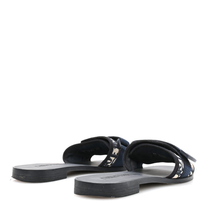 Christian Dior Nylon Oblique Dio(r)evolution Slide Sandals 40 Deep Blue 5 of 9