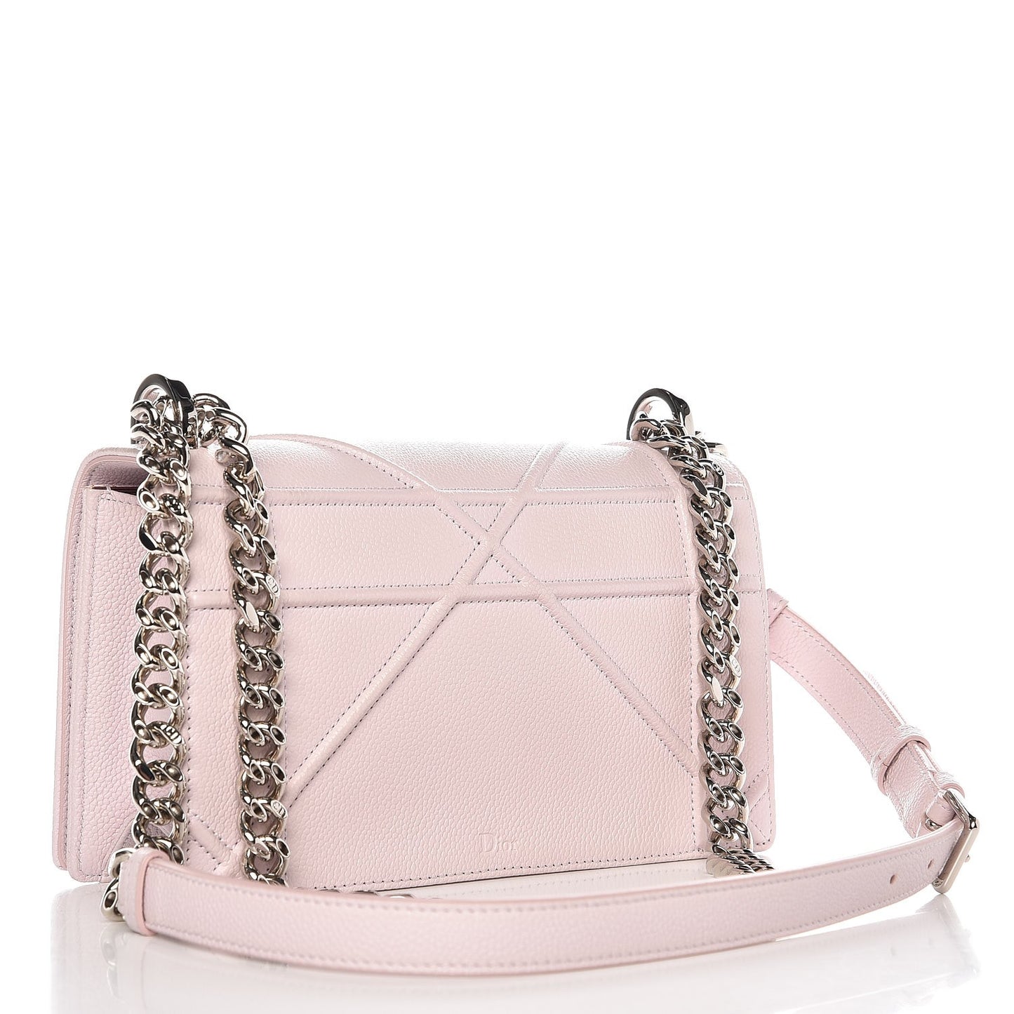 Grained Calfskin Small Diorama Flap Bag Pink