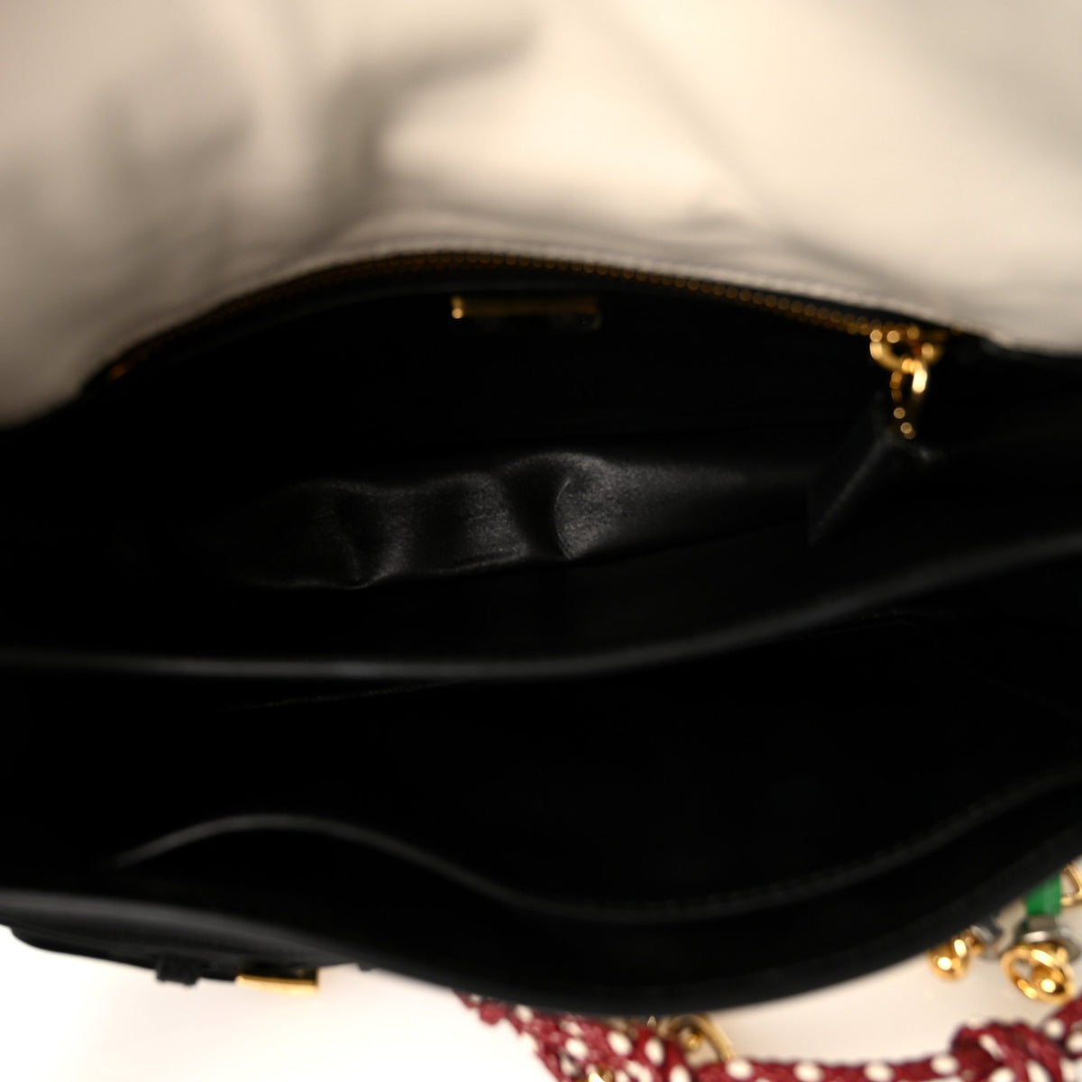 Prada Calfskin Soft Sound Charms Shoulder Bag White 5 of 10