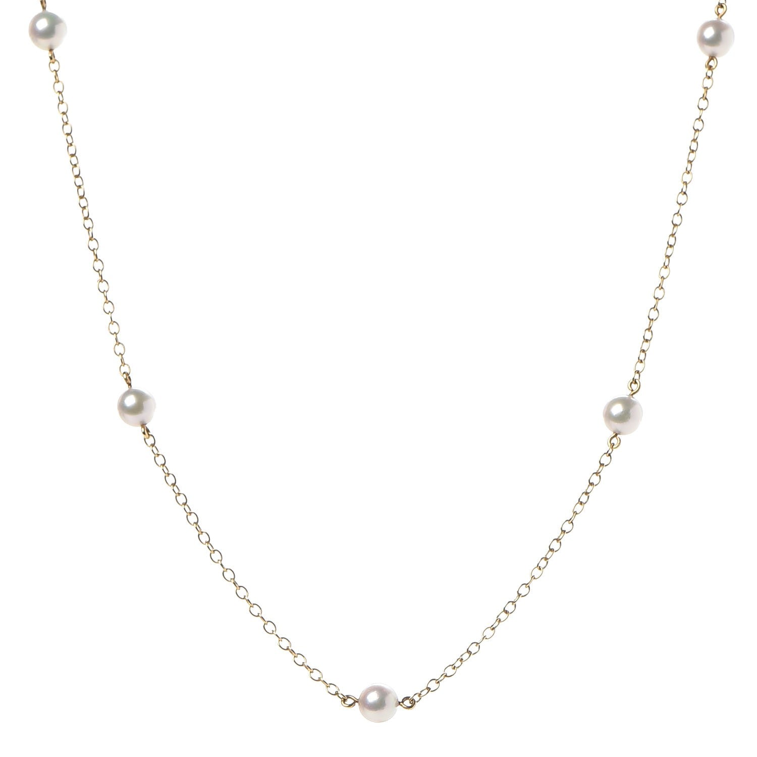 Tiffany 18K Yellow Gold 5-5.5mm Elsa Peretti Pearls By The Yard Necklace 1 of 6