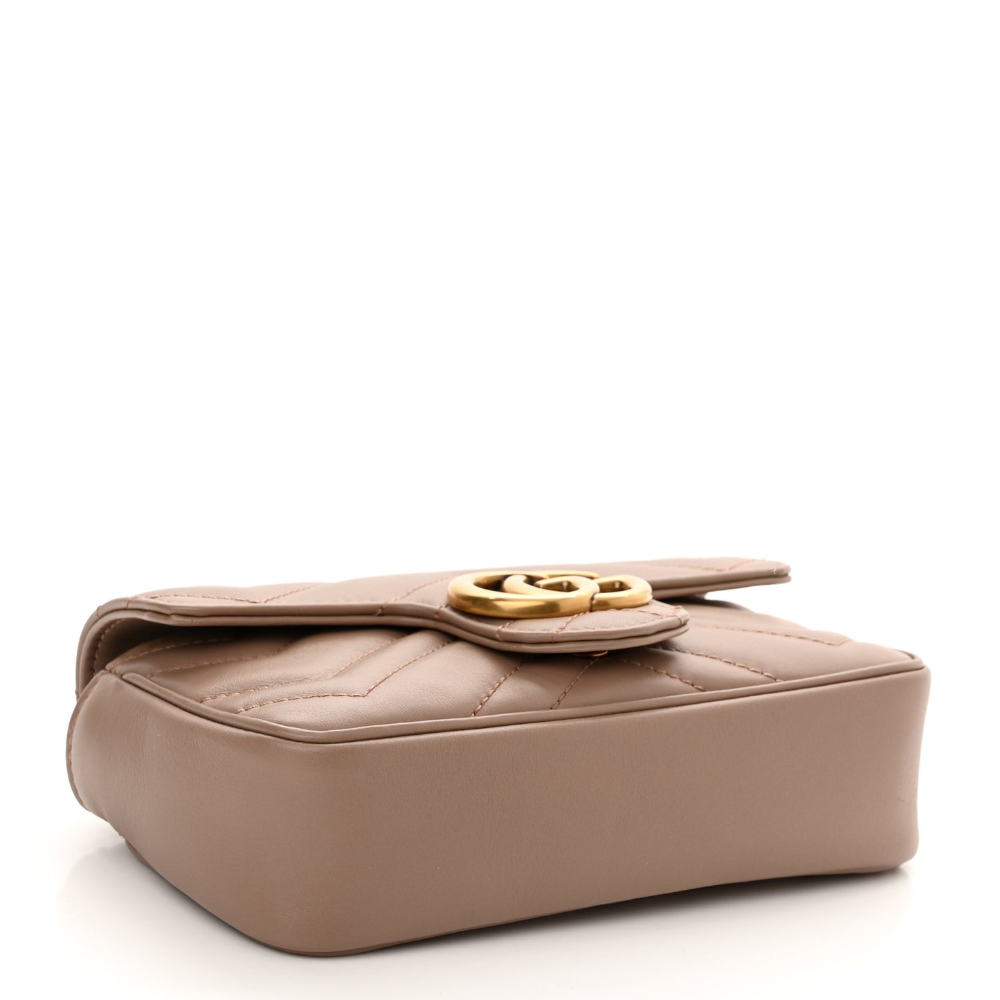 Calfskin Matelasse Super Mini GG Marmont Shoulder Bag Porcelain Rose