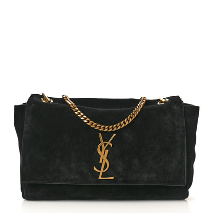 Saint Laurent Smooth Calfskin Suede Medium Reversible Monogram Kate Satchel Black 1 of 18