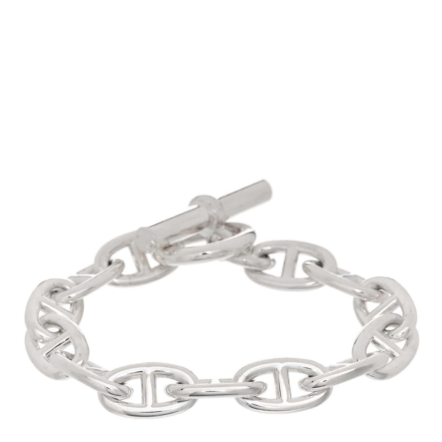 Hermes Sterling Silver TGM Chaine D'Ancre Bracelet 1 of 3