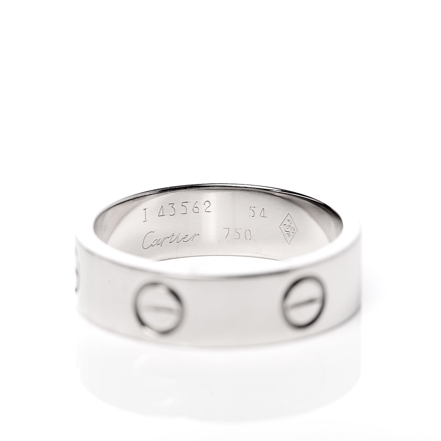 Cartier 18K White Gold 5.5mm LOVE Ring 54 6.75 4 of 4