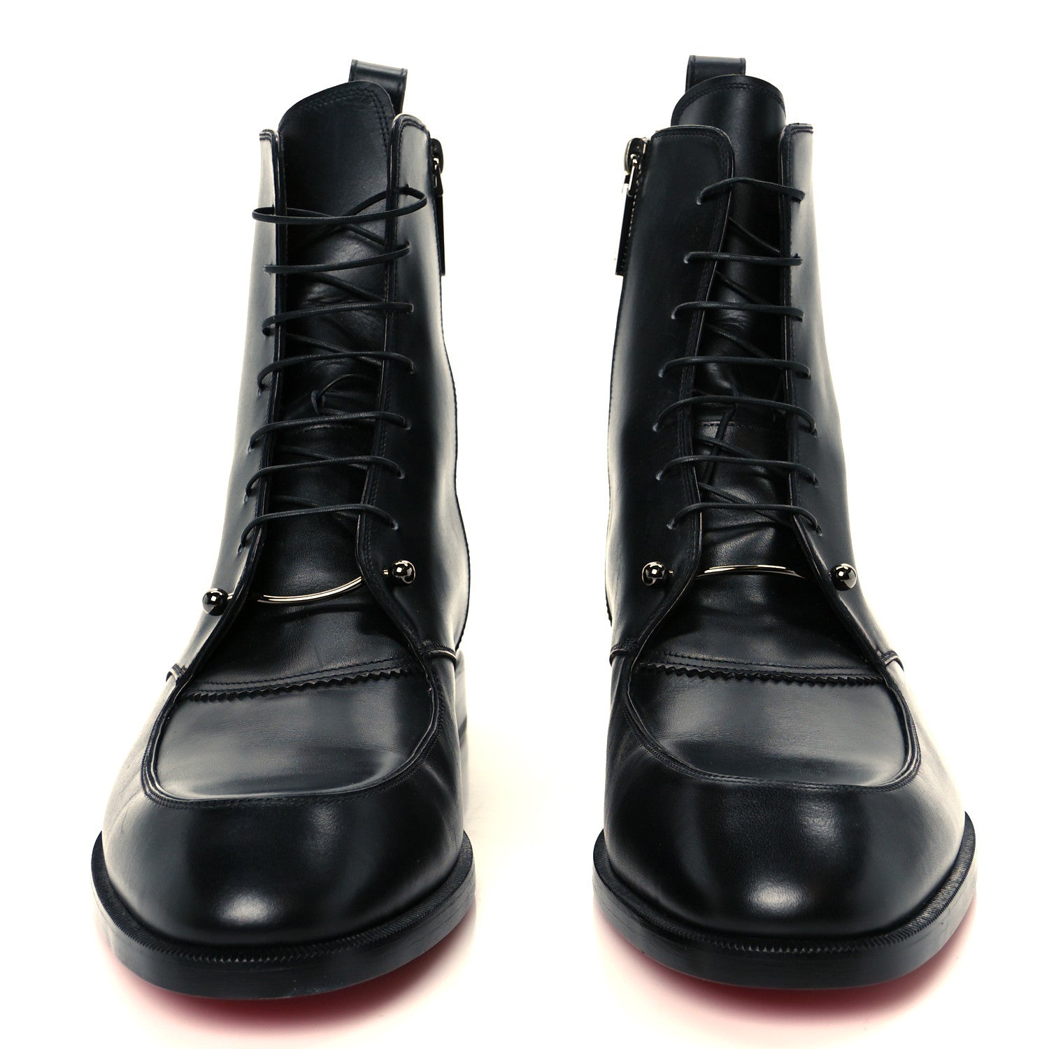 Christian Louboutin Patine Calfskin Mens Ajmone Flat Boots 43 Black 3 of 10