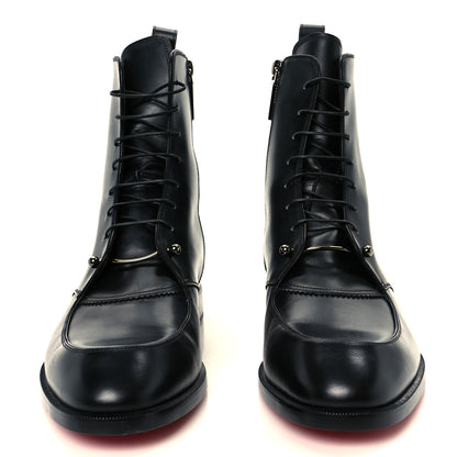 Christian Louboutin Patine Calfskin Mens Ajmone Flat Boots 43 Black 3 of 10